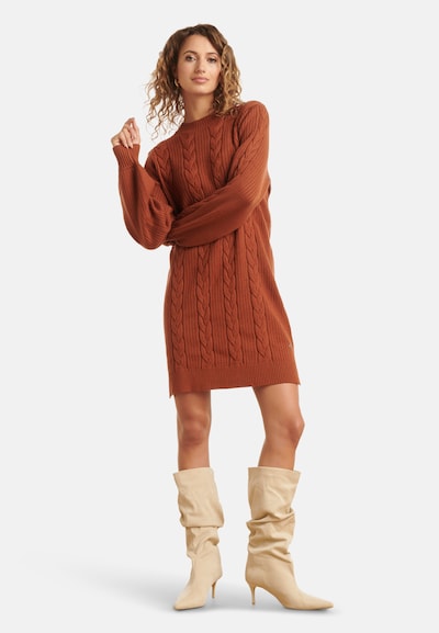 Smashed Lemon Robes en maille en rouille, Vue avec produit