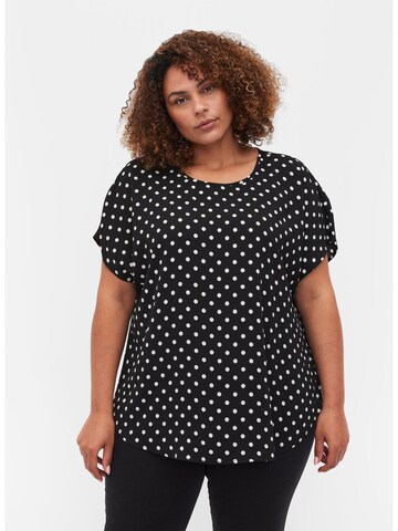 Camicia da donna 'VANNI' di Zizzi in nero: frontale