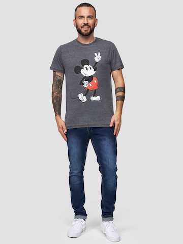 Recovered T-Shirt 'Disney Mickey Peace Pose' in Grau