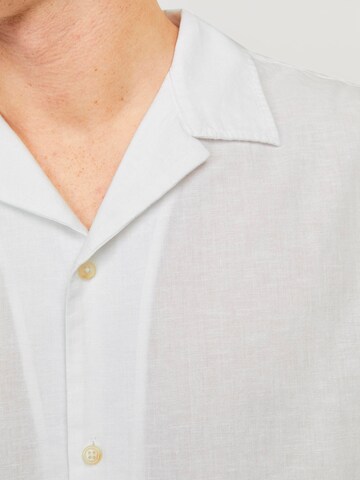 JACK & JONES Comfort fit Button Up Shirt 'Summer Resort' in White