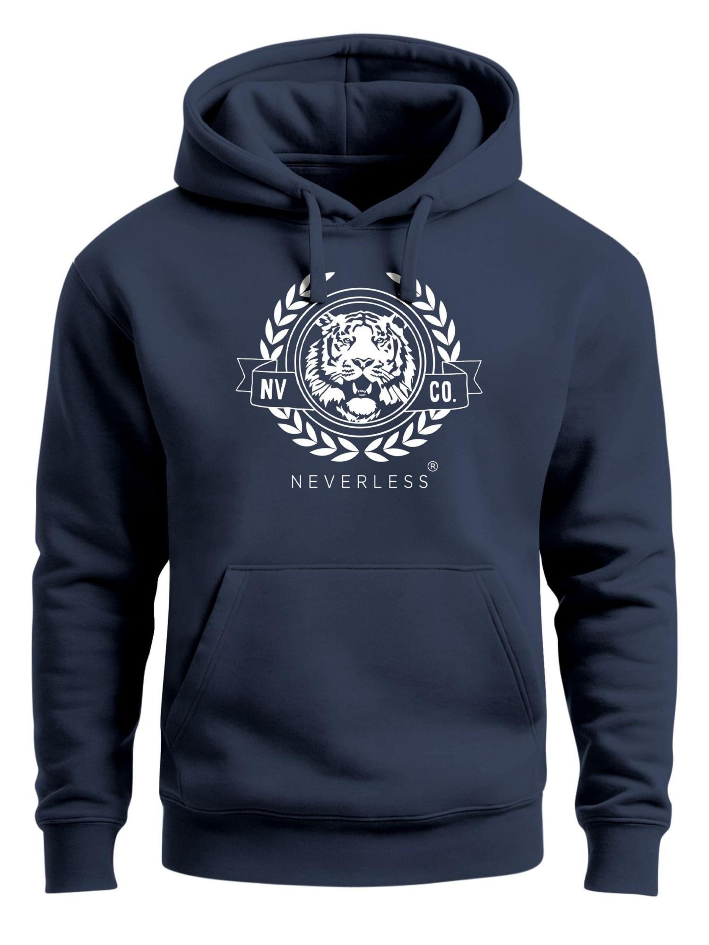 Neverless Sweatshirt 'Academic Tiger' in Blue: front