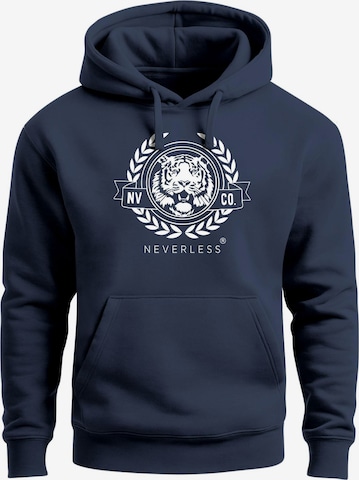 Neverless Sweatshirt 'Academic Tiger' in Blau: Vorderseite