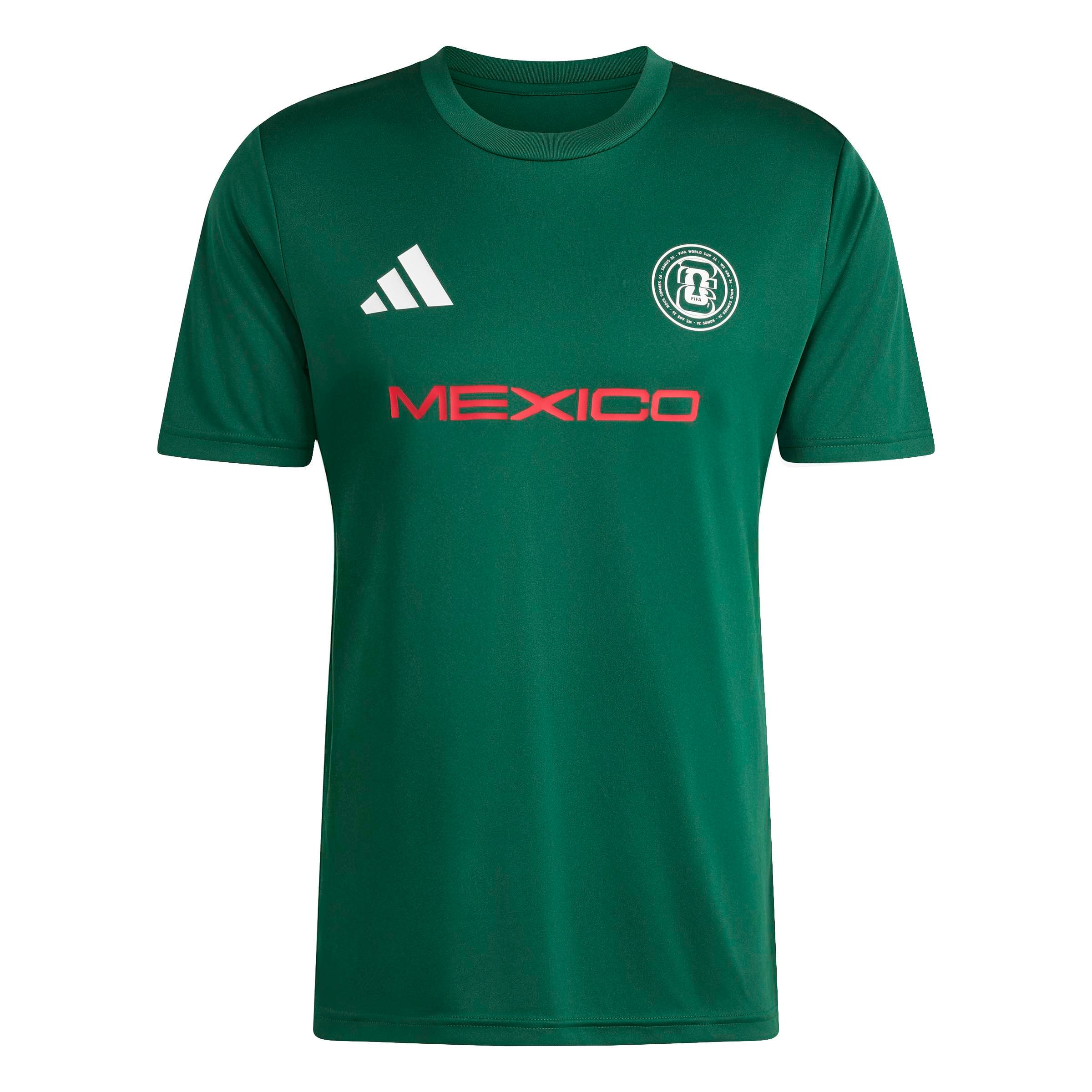 ADIDAS PERFORMANCE Trikot 'FIFA Fussball-Weltmeisterschaft 26™ Mexiko' in XS in smaragd / hellrot / weiß, Produktansicht