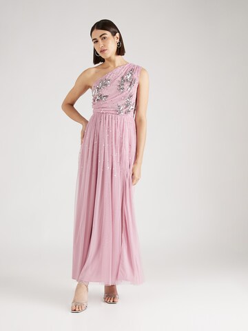 Maya Deluxe Evening Dress in Pink: front