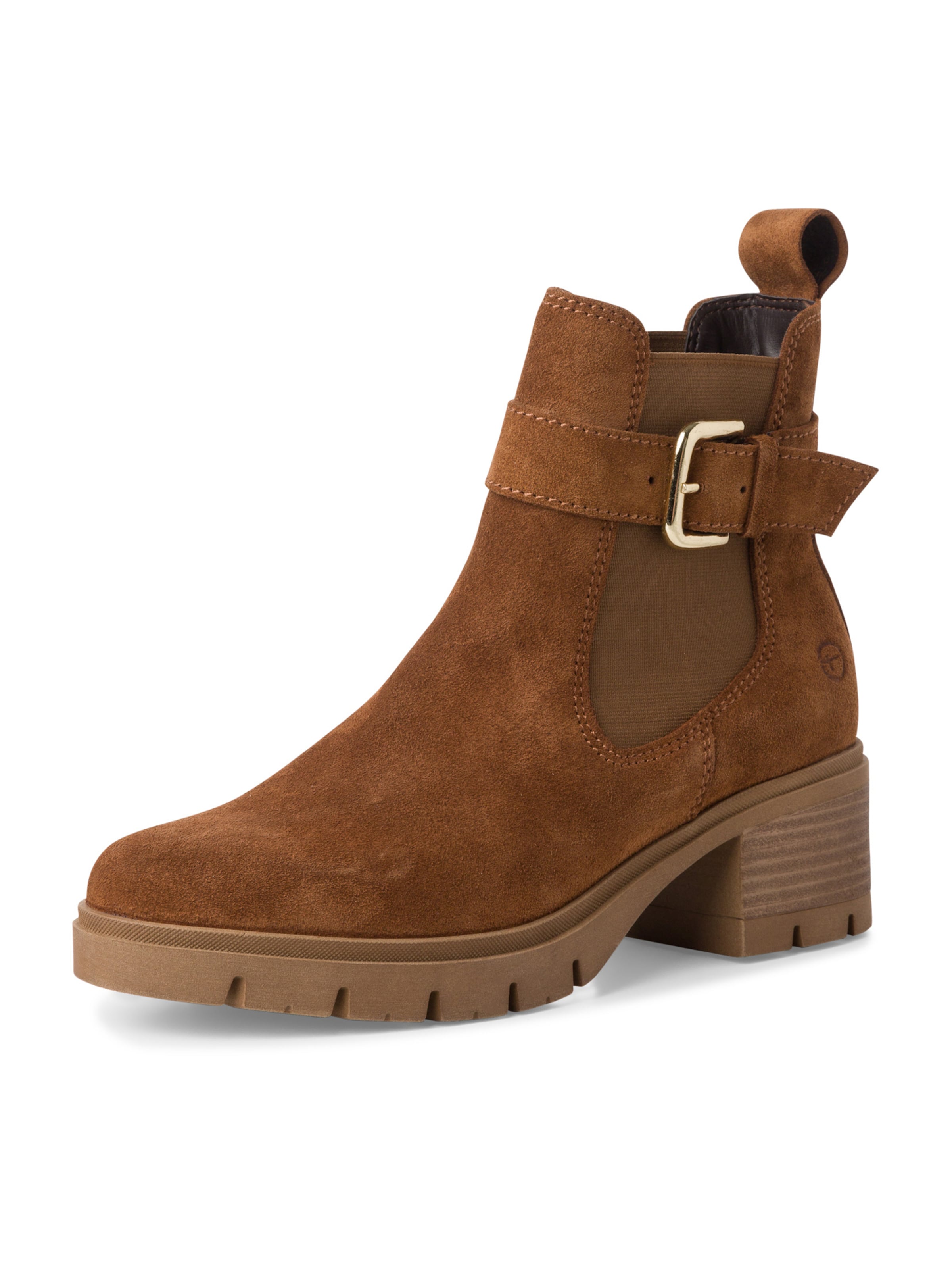 Tamaris Chelsea boots i brun: framsida