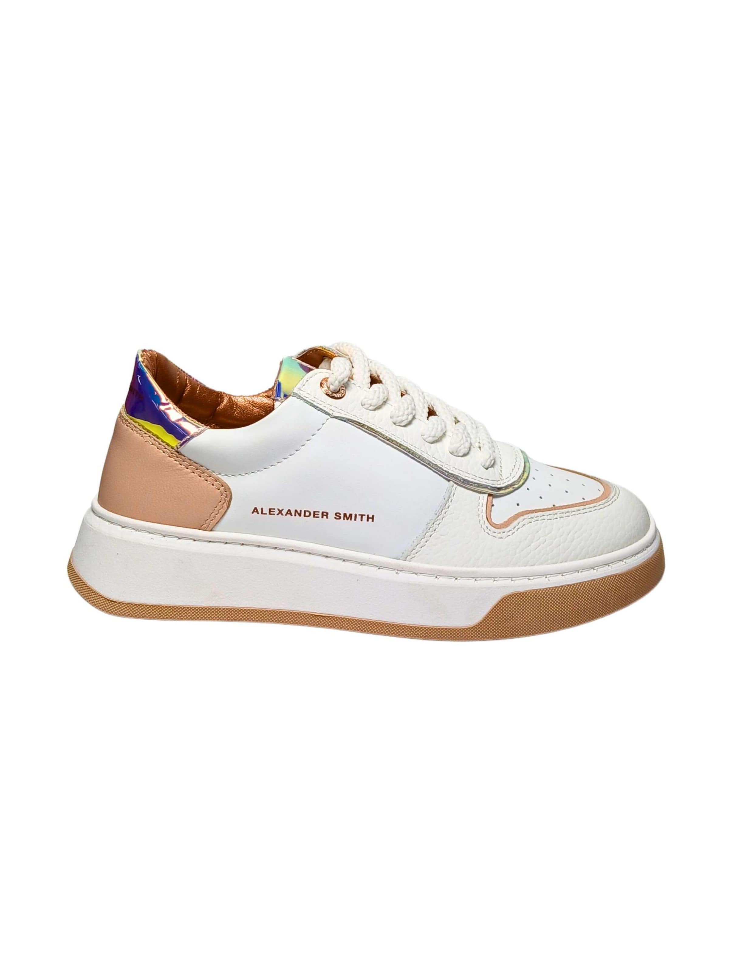 Sneaker bassa di Alexander Smith in bianco: frontale