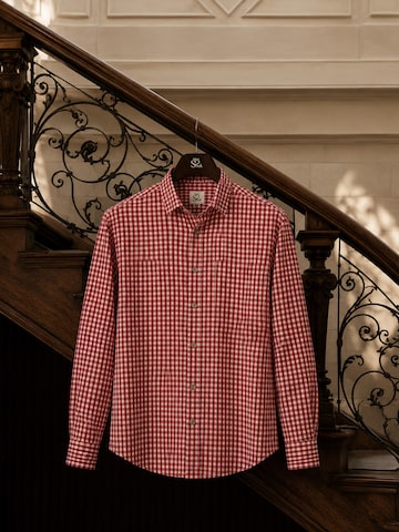 HerzSticht Traditional shirt 'Hocheck' in Red