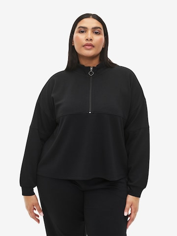 Zizzi - Sweatshirt 'Malisa' em preto: frente