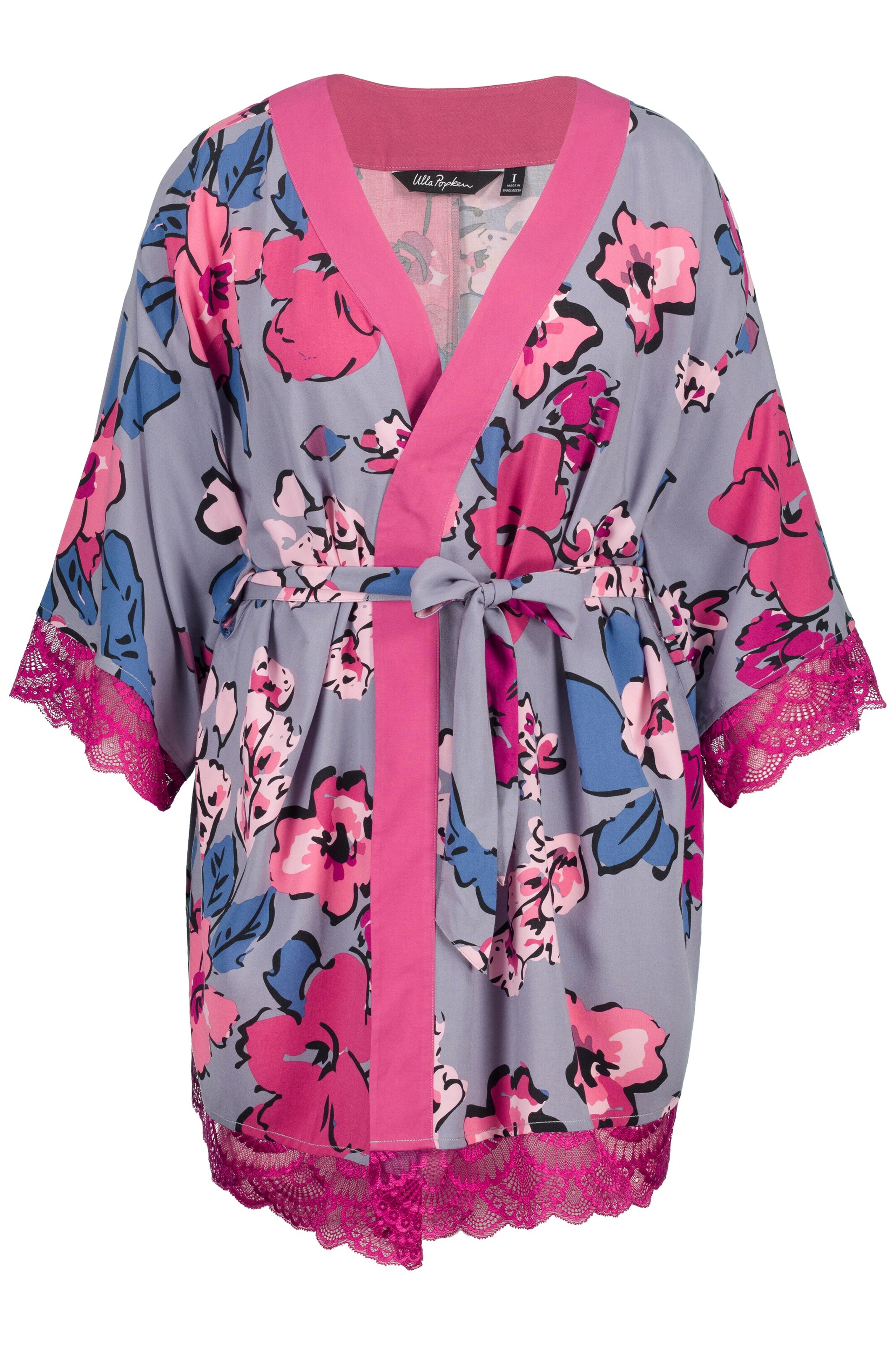 Ulla Popken Ochtendjas in Grijs: voorkant