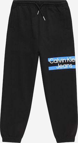 Calvin Klein Jeans Tapered Trousers in Black: front
