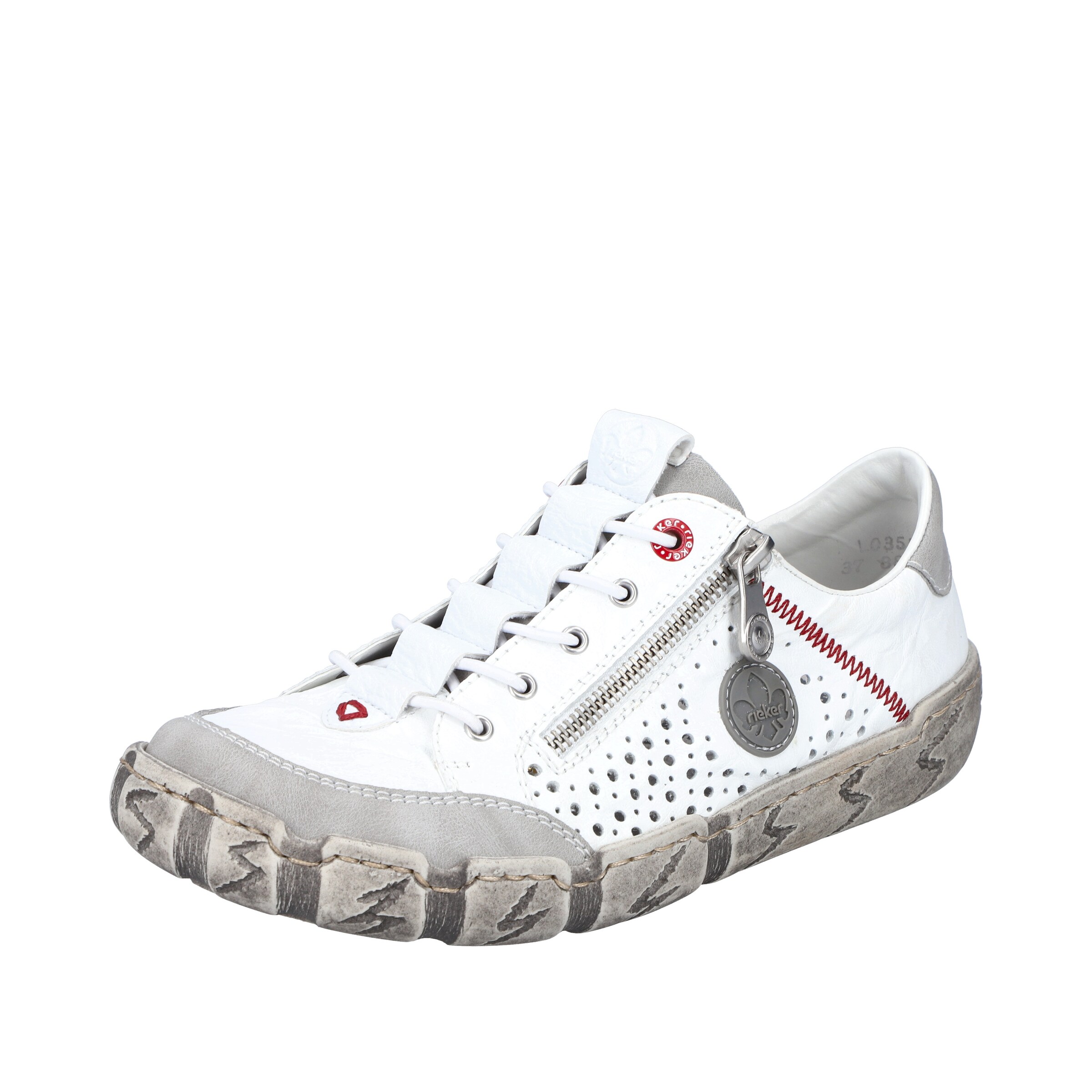 Rieker Athletic lace-up shoe in White: front