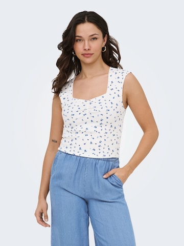 Top 'ONLFENJA' di ONLY in bianco: frontale