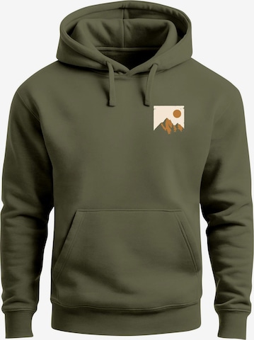 Neverless Sweatshirt 'Mointain Badge' in Green: front