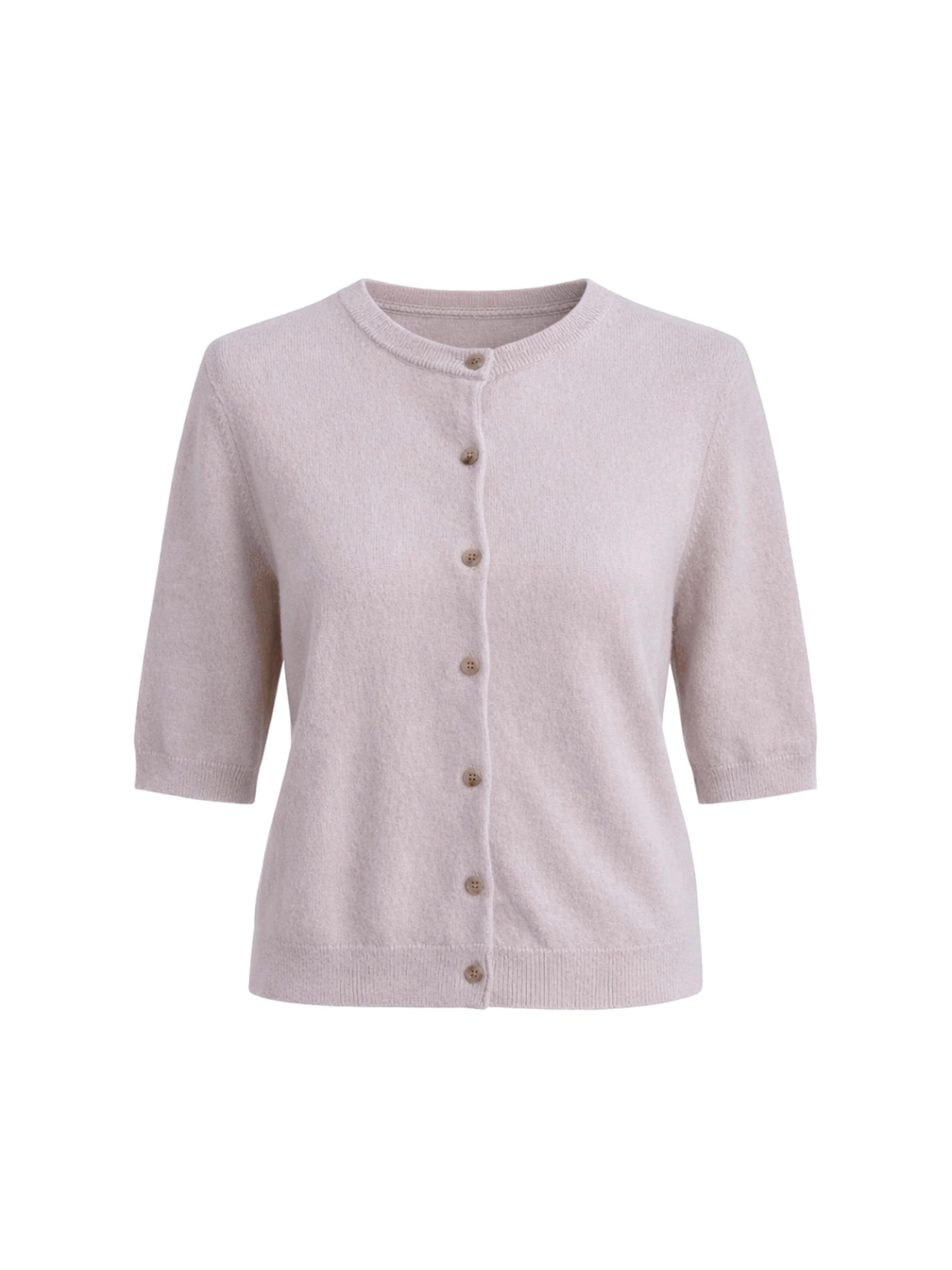 Fiora Muse Gebreid vest in Beige: voorkant