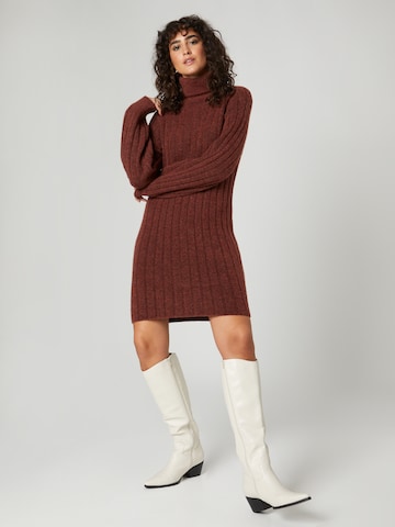 florence by mills exclusive for ABOUT YOU Knitted dress 'Eucalyptus' in Brown: front