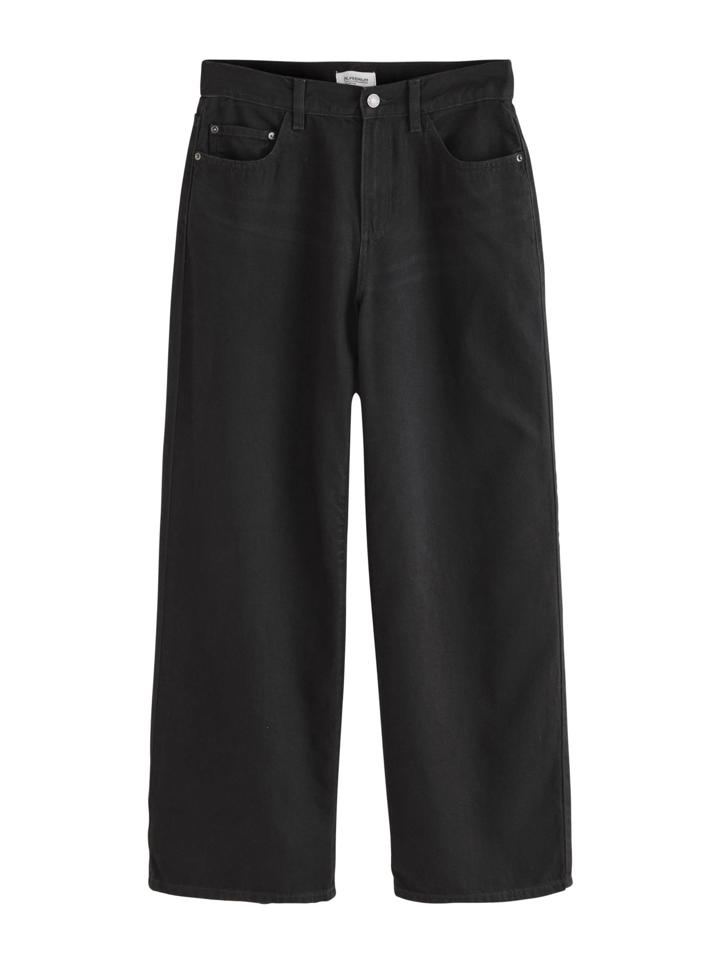 Wide leg Jeans de la Next pe negru: față