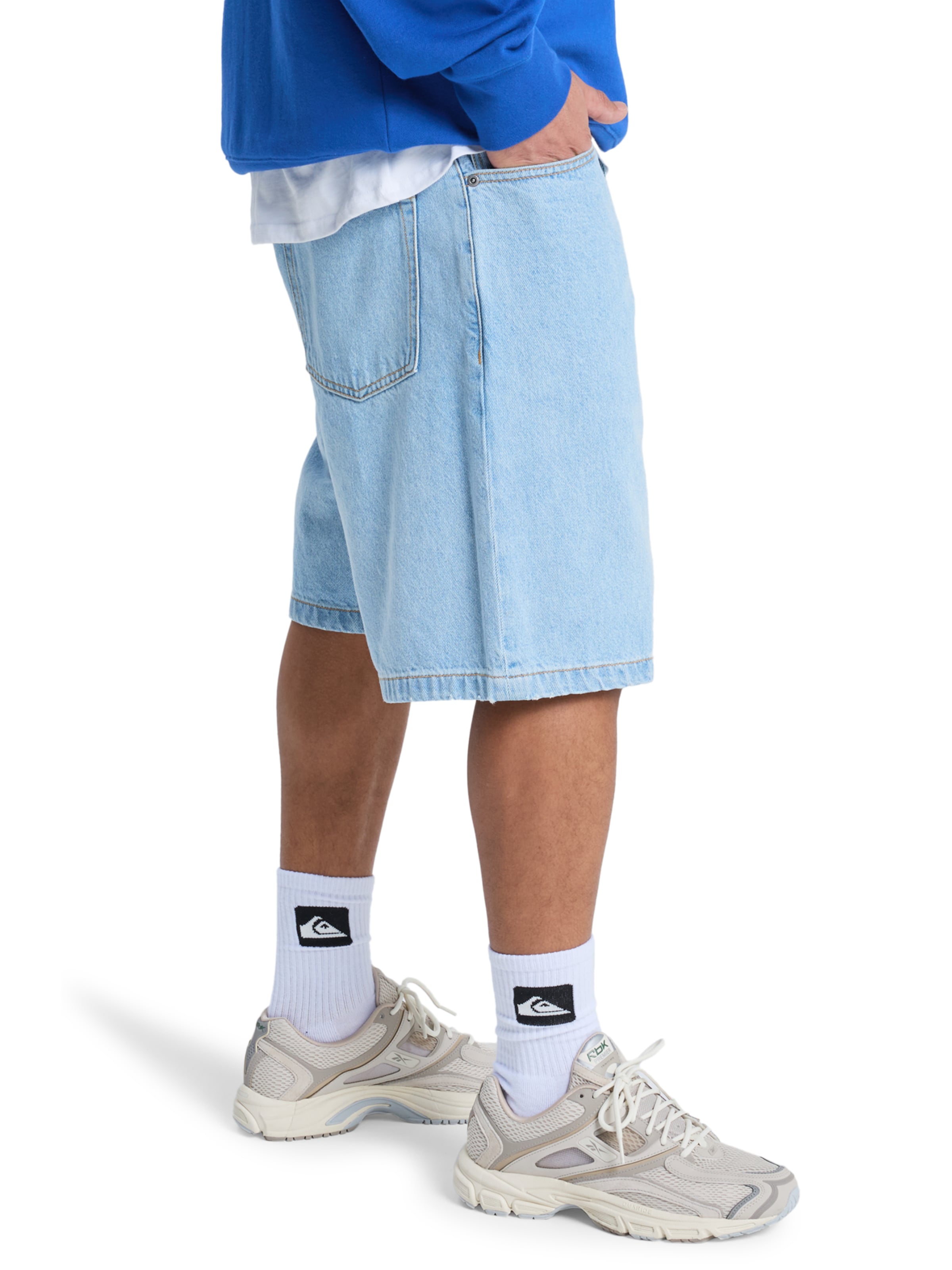QUIKSILVER Baggy Jeansshorts in Blau