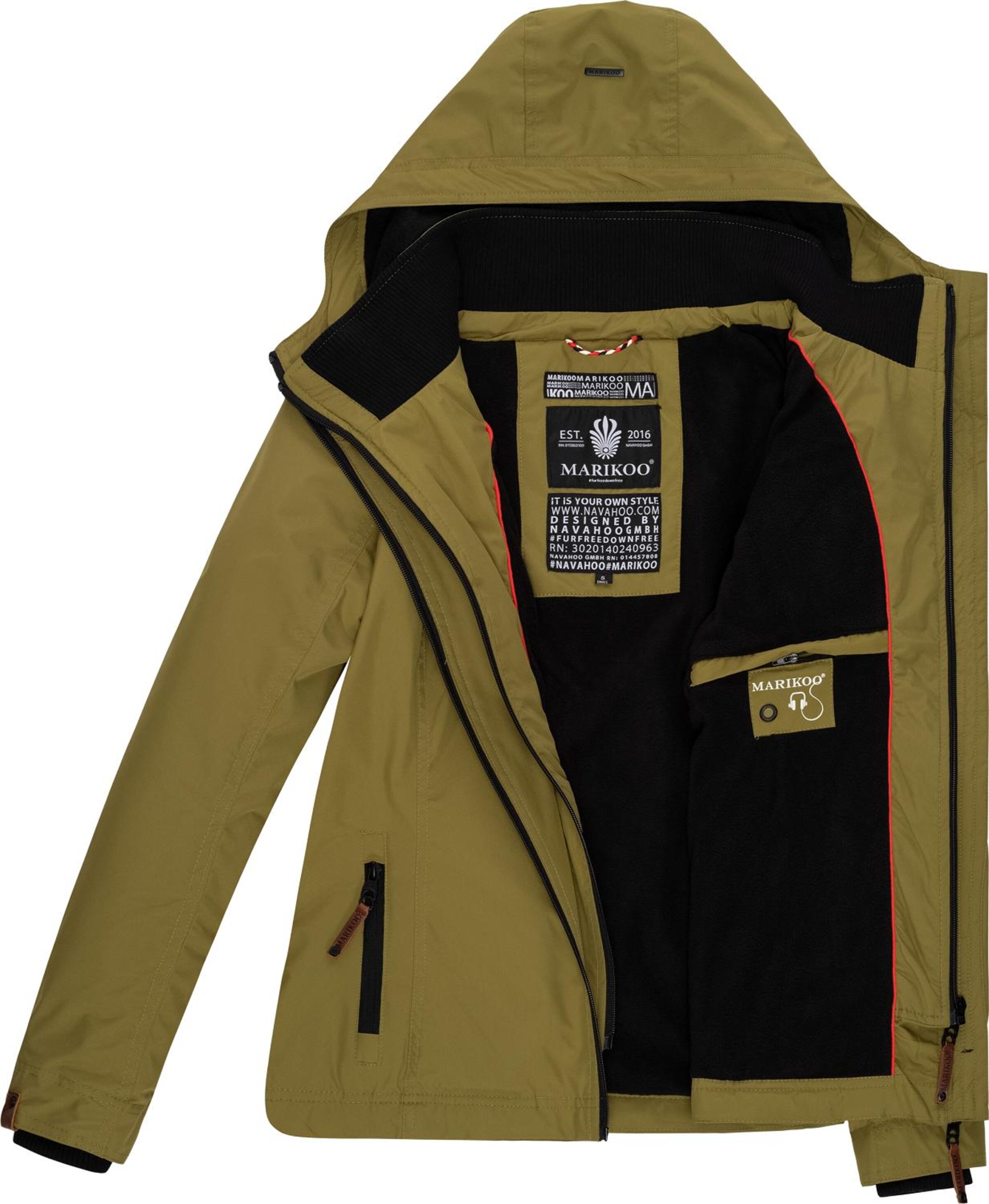 Geacă funcțională 'Erdbeere' de la MARIKOO pe verde