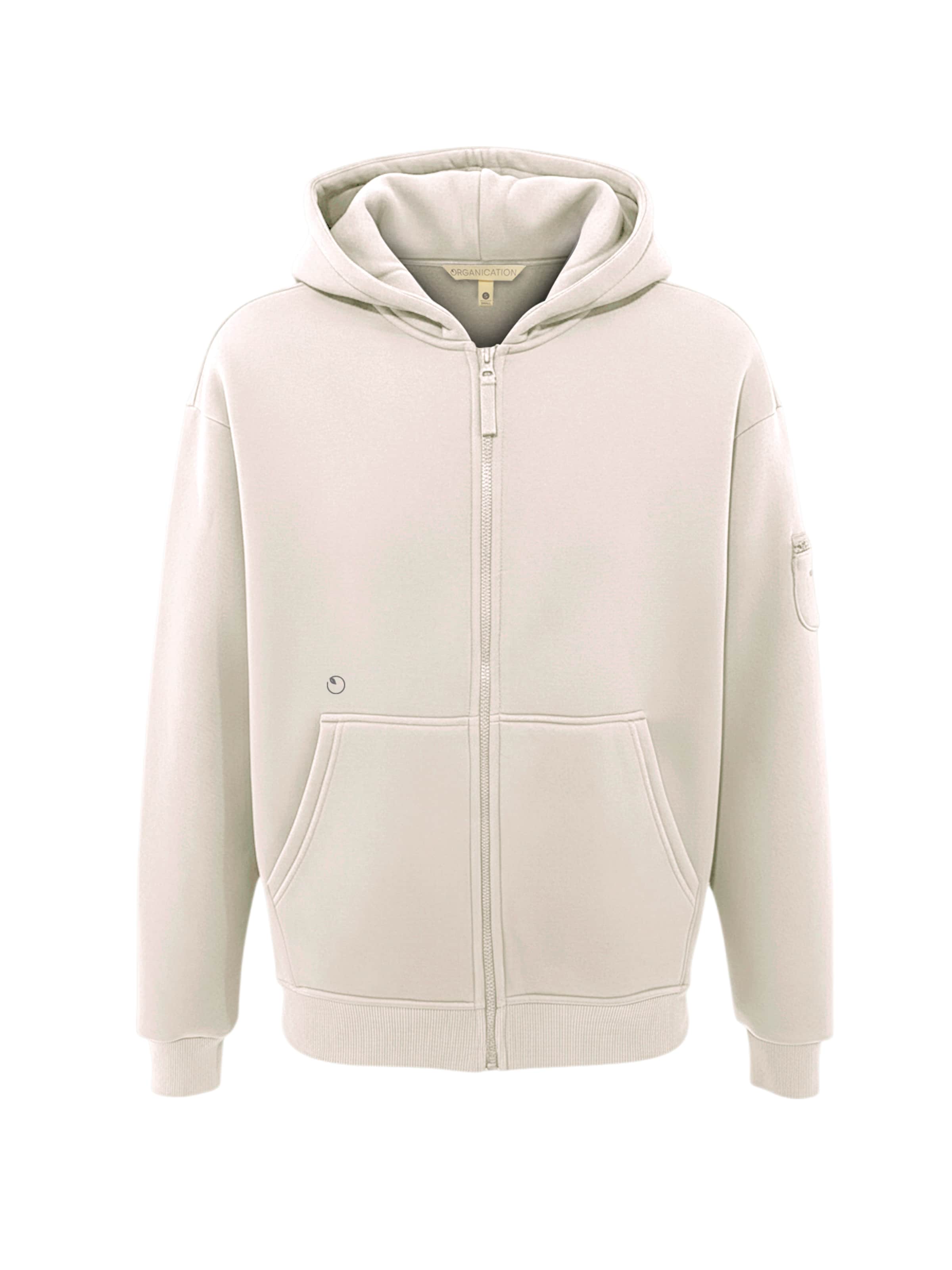 Organication Sweatjacke in Weiß: Vorderseite