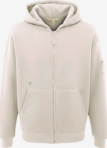 Organication Sweatjacke in Weiß: Vorderseite