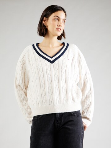 Pull-over Tommy Jeans en blanc : devant