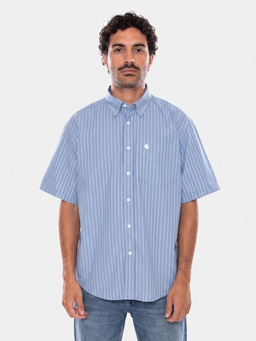 Fit confort Chemise 'S/S KEENE SHIRT KEENE STRIPE CURAÇAO' Carhartt WIP en bleu : devant