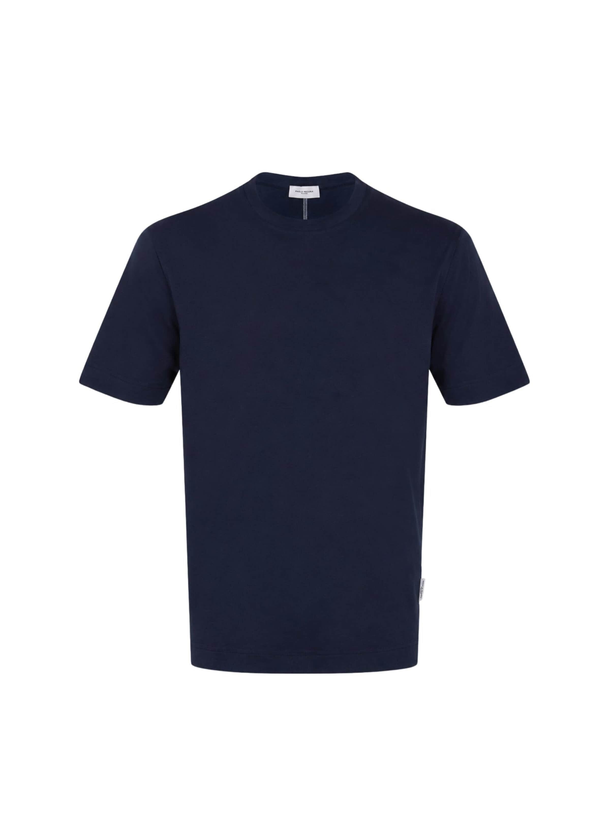 T-Shirt 'Crewneck Cotton T-shirt' Paolo Pecora Milano en bleu : devant