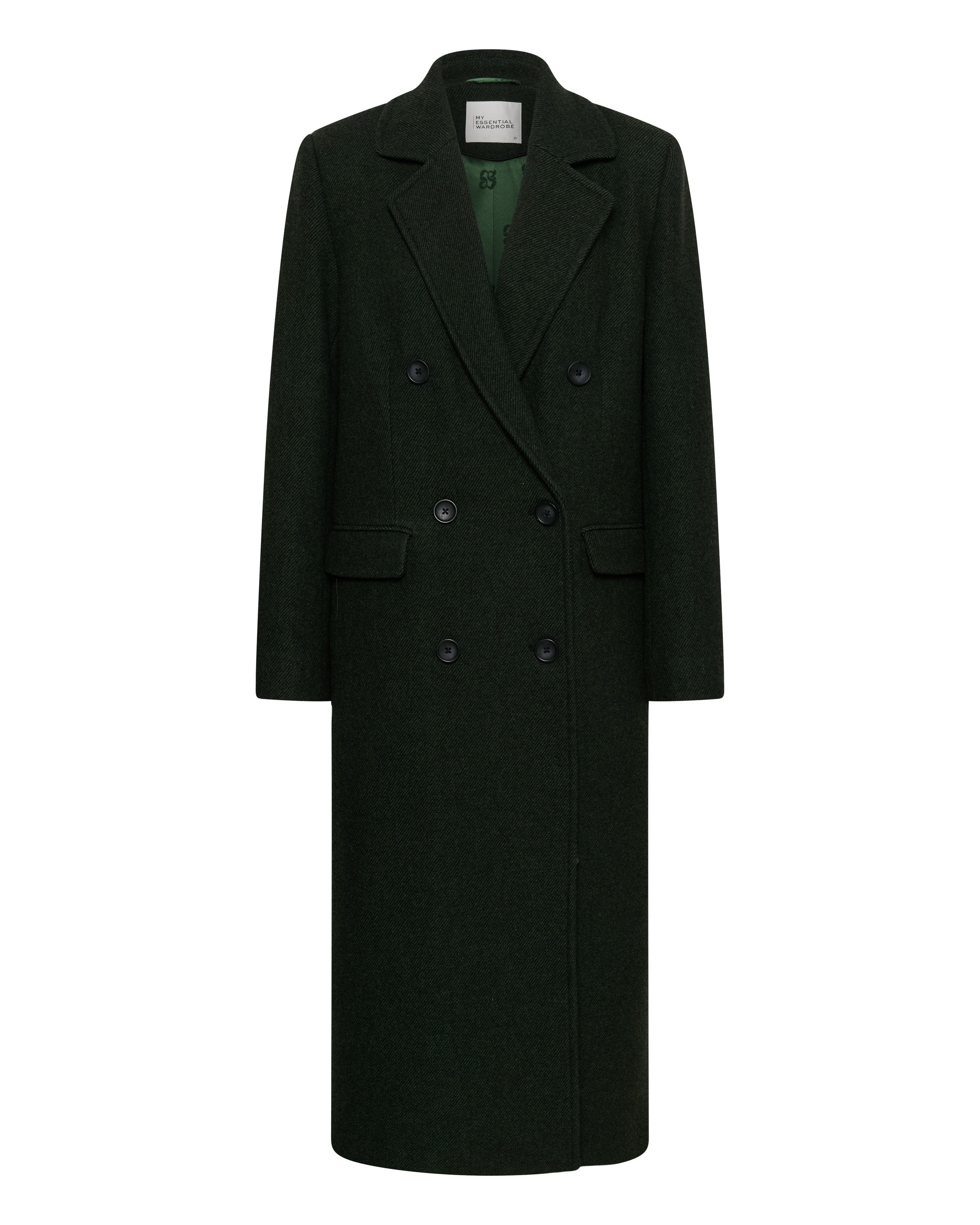 My Essential Wardrobe - Sobretudo meia-estação 'Frannie' em verde: frente