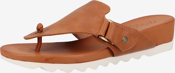 MUSTANG T-Bar Sandals in Brown: front