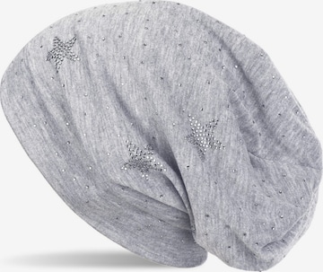 styleBREAKER Mütze 'Beanie mit Strass Sterne' in Grau: Vorderseite