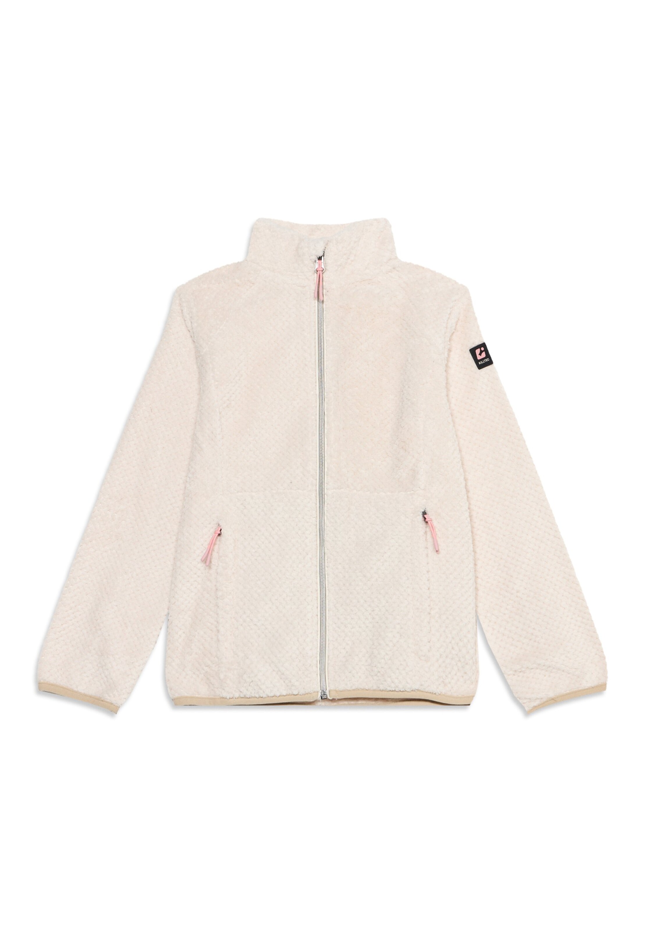 KILLTEC Athletic Fleece Jacket 'KOW 148' in White: front