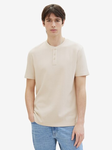 T-Shirt TOM TAILOR DENIM en beige : devant