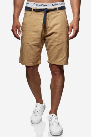 INDICODE JEANS Regular Shorts 'Enford' in Beige: predná strana