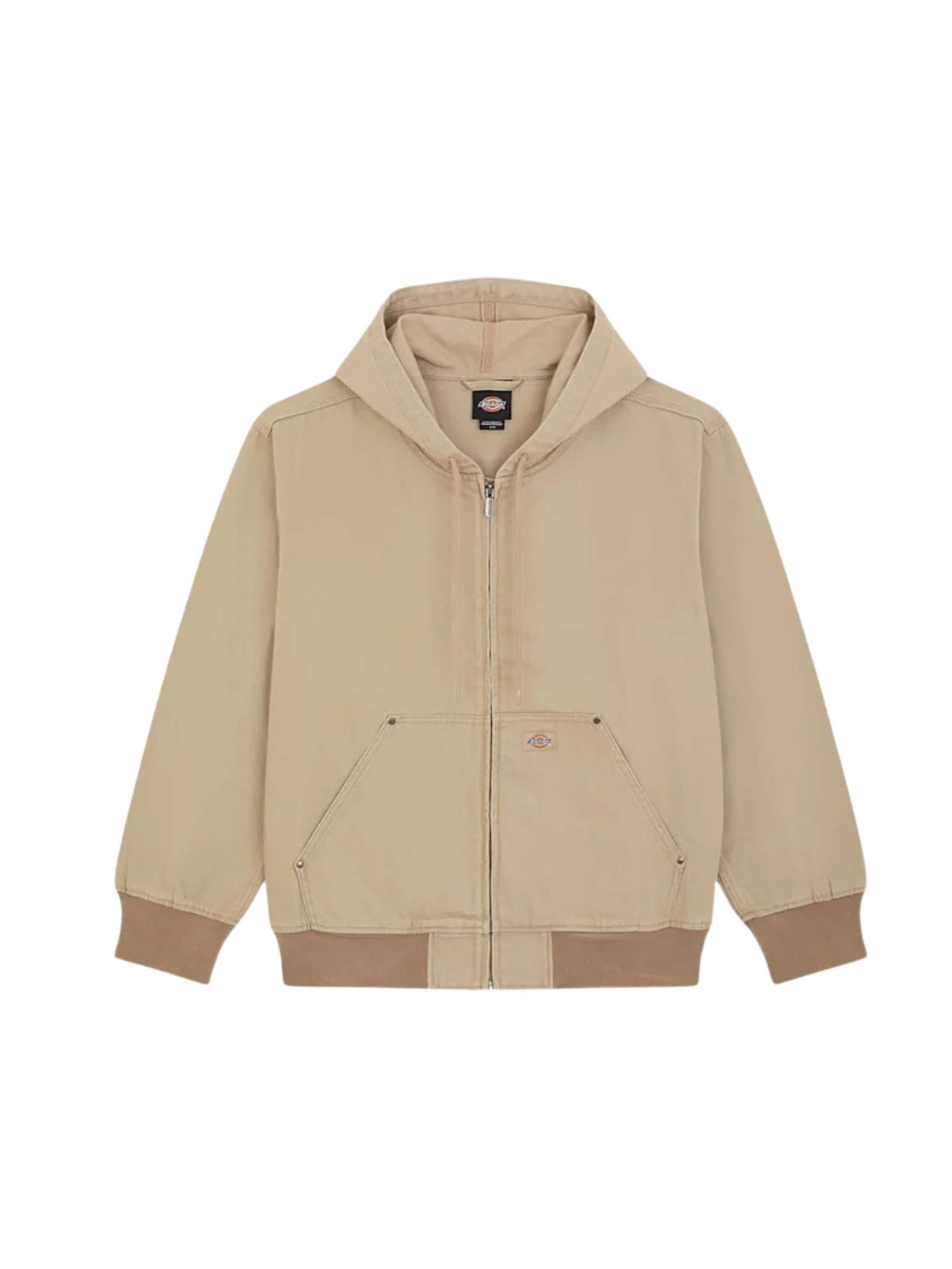 DICKIES Övergångsjacka 'UNLINED CANVAS HOODED' i beige: framsida