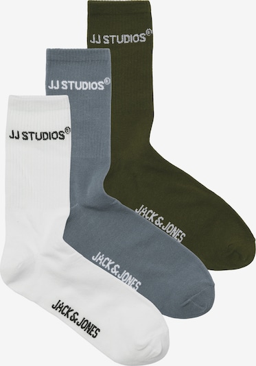 JACK & JONES Čarape 'JACSOHO' veličine 41-46 u safirno plava / maslinasta / crna / bijela, Pregled proizvoda