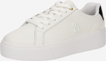 TOMMY HILFIGER Rövid szárú sportcipők 'Court' - fehér: elől