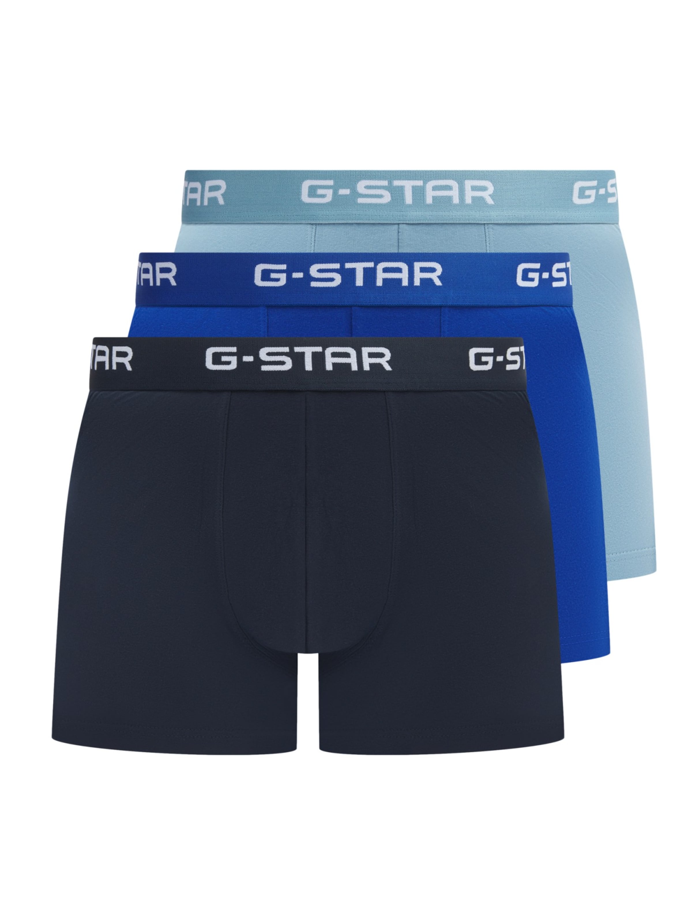 G-STAR Boxers 'Ash' en bleu marine / bleu cobalt / bleu clair / blanc, Vue avec produit