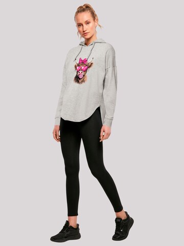 F4NT4STIC Sweatshirt 'Highland Cow Valentinstag Sonnenbrille' in Grau