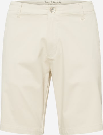 Bruun & Stengade Normální Chino kalhoty 'Massimo' – béžová: přední strana