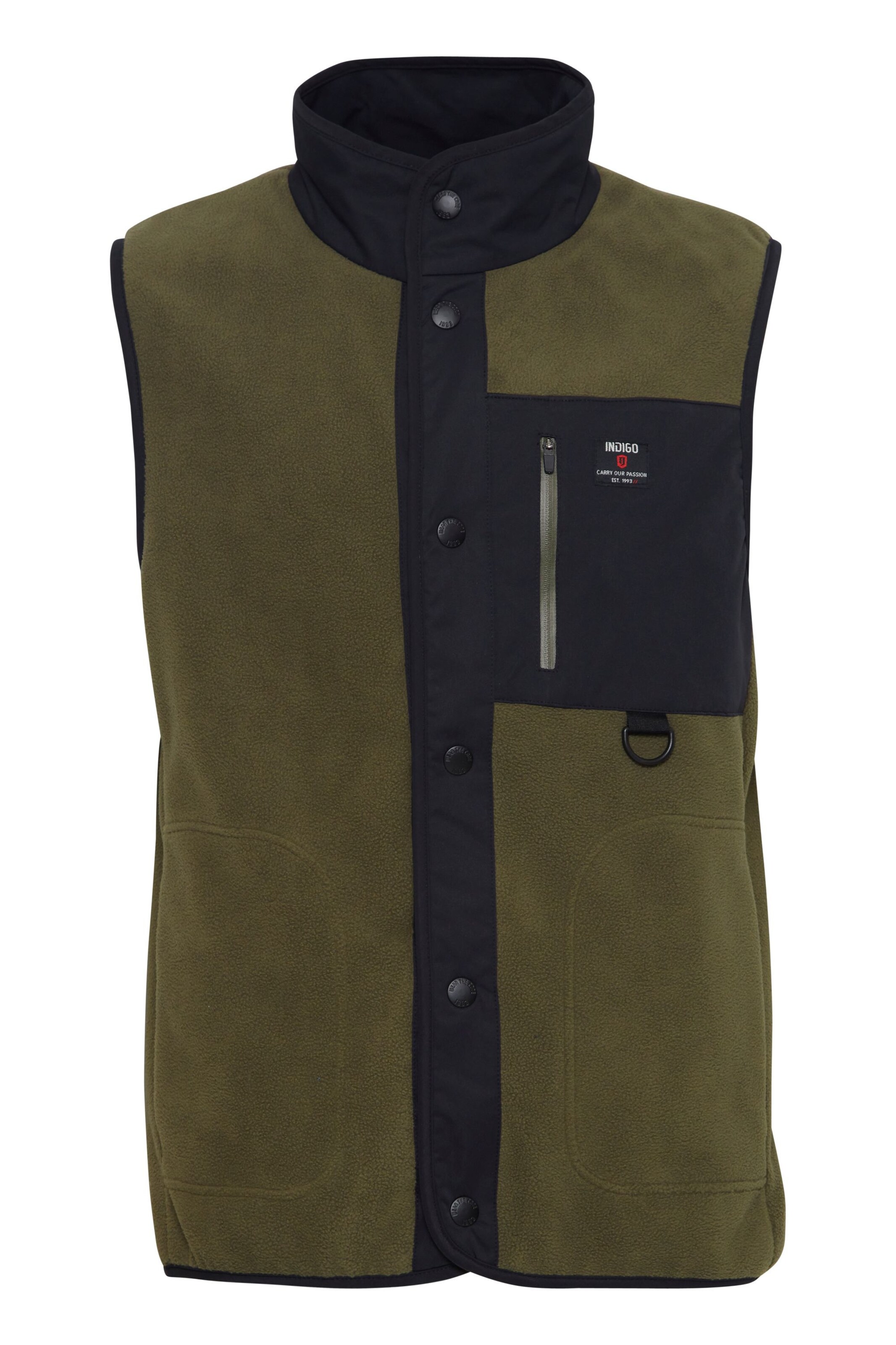 INDICODE JEANS Weste 'Majs' in Grün: Vorderseite