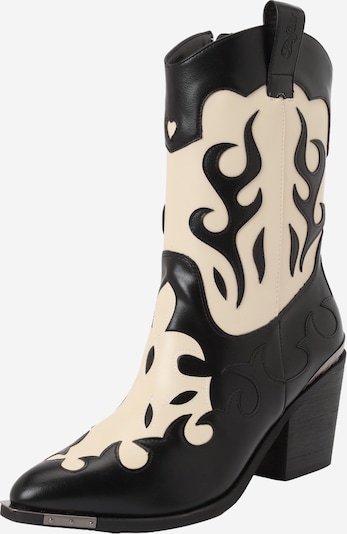 BUFFALO Cowboy saappaat värissä ecru / musta, Tuotenäkymä