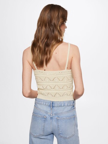 MANGO Knitted Top 'LUNA' in Beige