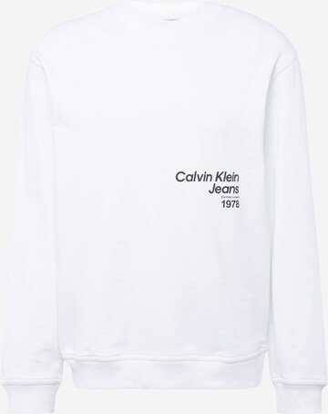 Calvin Klein Jeans Sweatshirt in Weiß: predná strana