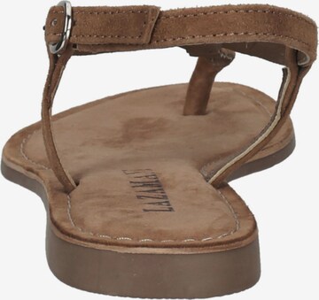 LAZAMANI T-Bar Sandals in Brown