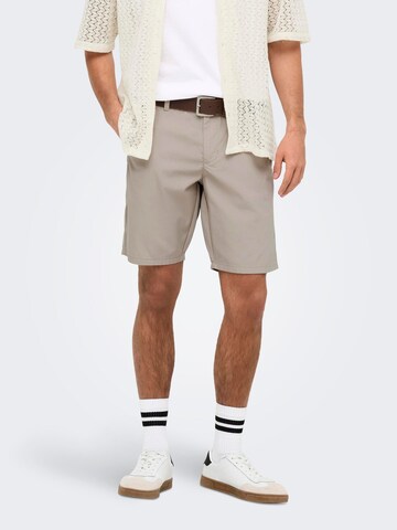 Coupe slim Pantalon chino 'ONSKal' Only & Sons en beige : devant