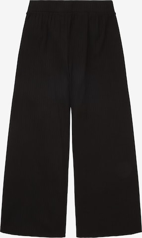 Wide leg Pantaloni de la TOM TAILOR DENIM pe negru: față