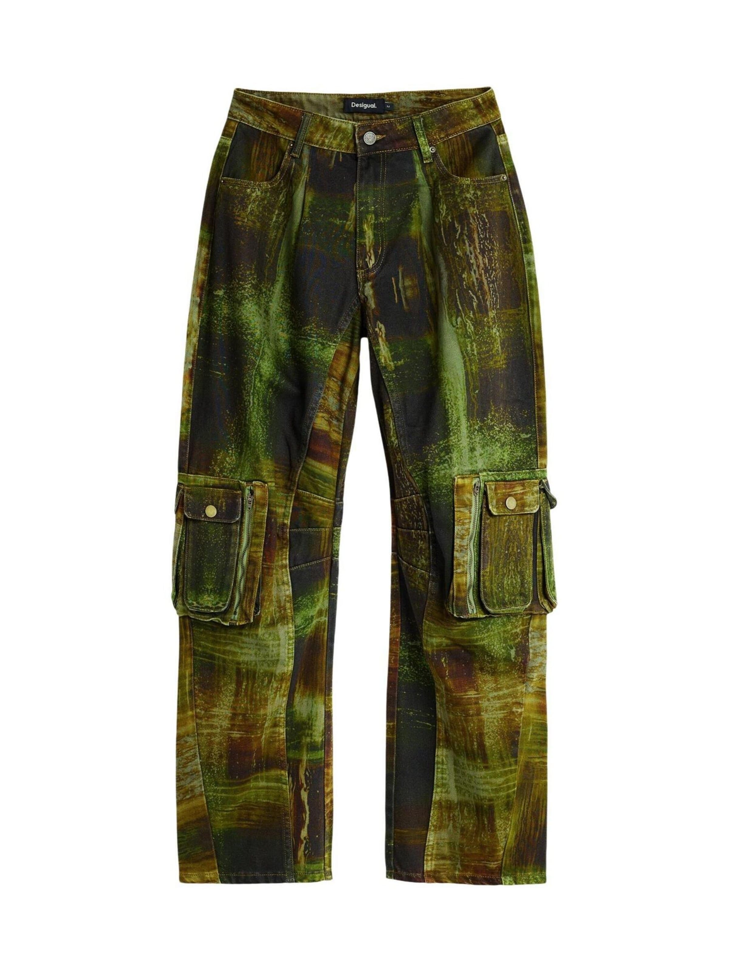 Wide leg Pantaloni 'PANT_GREEN CHECKS_LAC 26WWPW04' di Desigual in verde