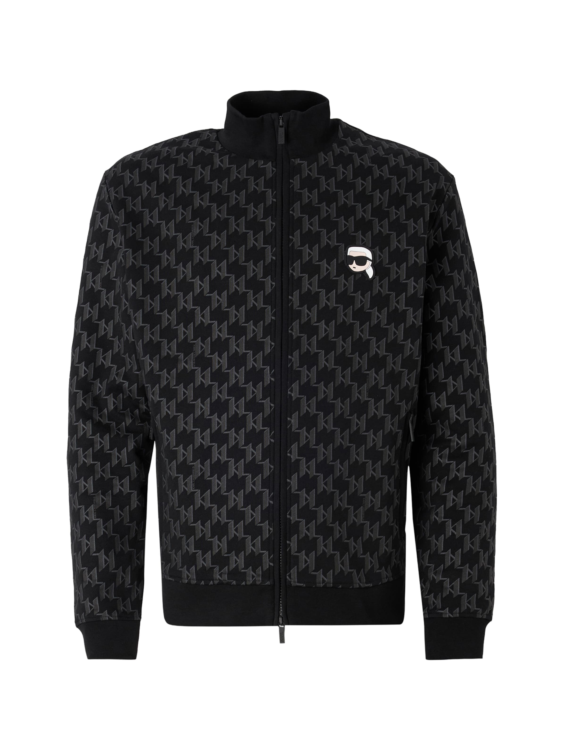 Karl Lagerfeld Veste de survêtement en gris / noir, Vue avec produit