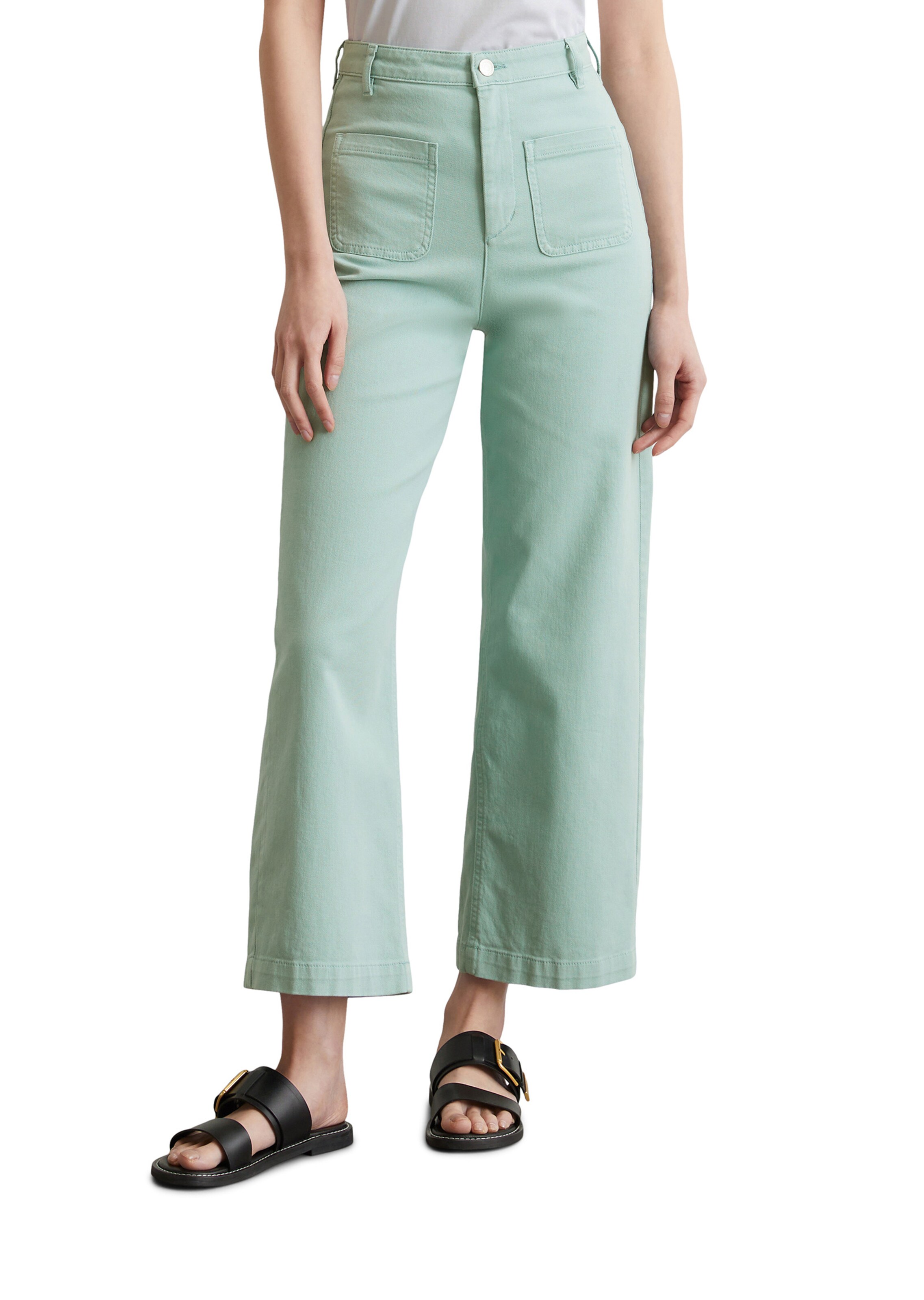Marc O'Polo Wide leg Jeans 'Tolva' in Groen: voorkant