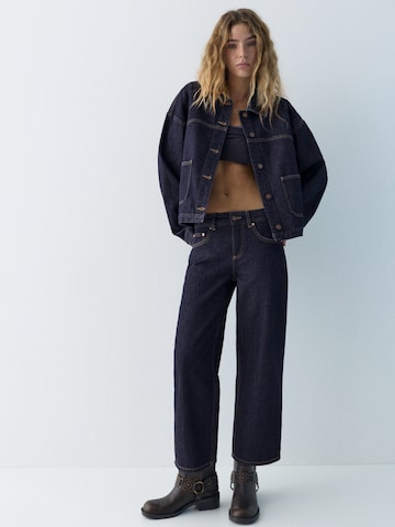 Geacă de primăvară-toamnă de la Pull&Bear pe albastru